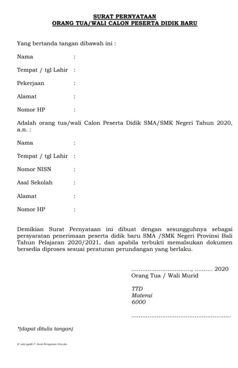 7 Contoh Surat Pernyataan Dalam Berbagai Kebutuhan Dailysocialid