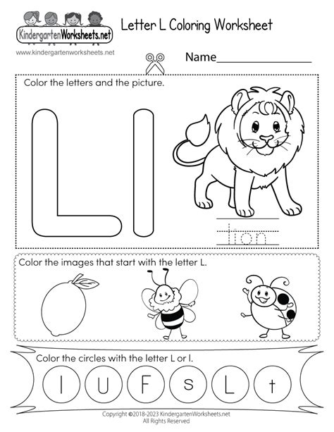 Letter L Coloring Pages Preschool