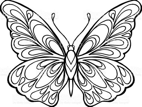 Decorative Hand Drawn Doodle Butterfly Illustration For Coloring Book