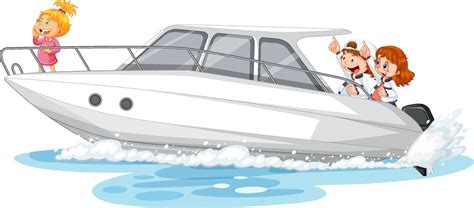 Children On A Speed Boat Cartoon 4492168 Vector Art At Vecteezy