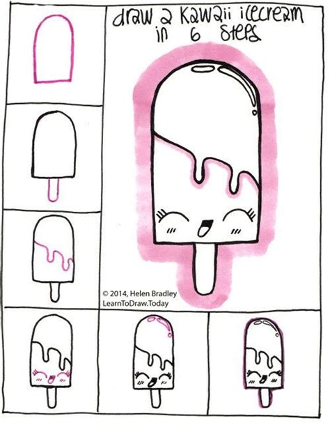 How To Draw A Kawaii Cute Popsicle Things To Draw Pinterest