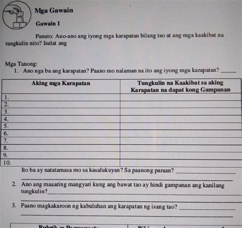 Talakayin Ang Kaakibat Na Tungkulin Sa Bawat Karapatan Tungkulin Iburyo