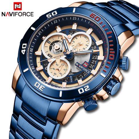 Naviforce Watch Men Top Luxury Brand Stainless Steel Waterproof Quartz