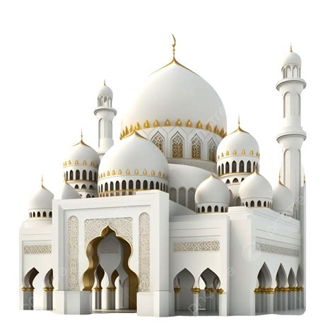 Stereo 3d Mosque Building Model Mosque Religion Ramadan Png