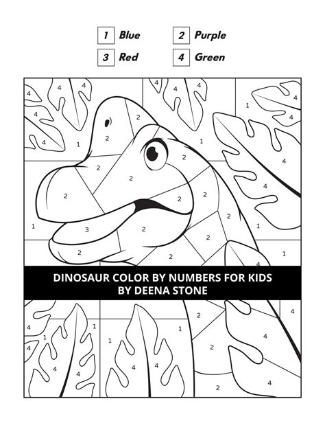 Color By Number Dinosaur Printable