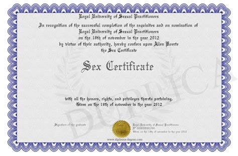 Sex Certificate