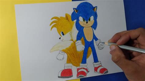 Dibujando A Sonic Y Tails Juntos Sonic 2 La Película Drawing Sonic