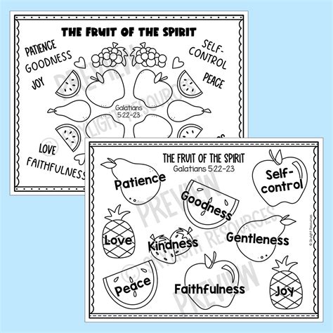 Fruit Of The Spirit Bible Verse Coloring Sheets Christian Kids Coloring