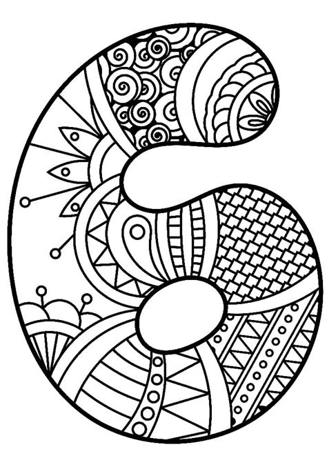 Printable Number 6 Coloring Page Free Printable Coloring Pages For Kids