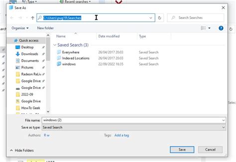 How To Save A Windows File Explorer Search For Future Use