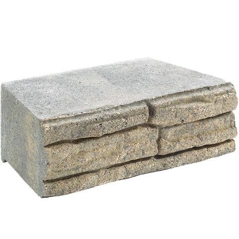 These concrete blocks interlock and require no mortar making it easy to build landscaping walls, retaining walls, flood protection walls, storage bins, yard bins and more. Pavestone 4 in. x 12 in. x 7.5 in. Charcoal/Tan Concrete ...