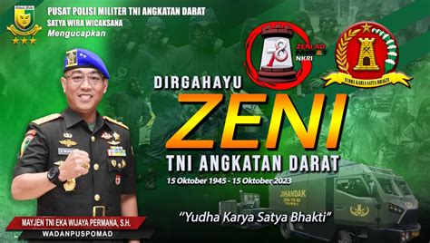 Dirgahayu Zeni Tni Angkatan Darat Pusat Polisi Militer Tni Ad