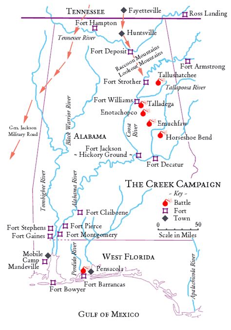 Alabama Trails War 1812 Maps