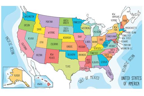 Us Maps To Print And Color Includes State Names At