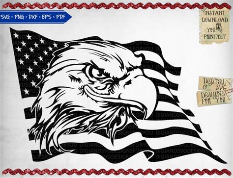 American Flag And Eagle Svg 54 Svg File Cut Cricut