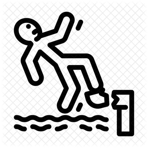 Man Falling In Water Icon Download In Line Style