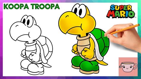 How To Draw Koopa Troopa Super Mario Bros Easy Step By Step Drawing