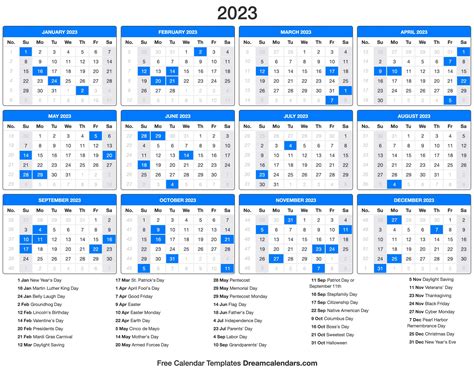 Printable 2023 Calendars With Holidays