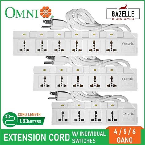 Omni Extension Cord Set With Individual Switch 4 5 6 Gang Wed 340 Wed