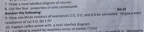 7 Draw A Neat Labelled Diagram Of Neuron 8 List The Four Properties Of