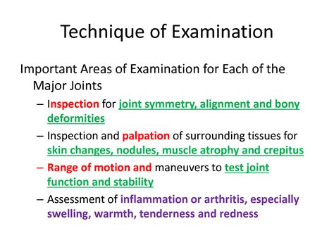 Solution Examination Of The Musculoskeletal System Ppt Studypool