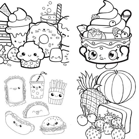 Free Coloring Page With Kawaii Food Doodle Printable Pdf 56 Off