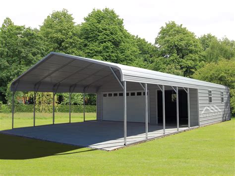 It should be noted that using fiberglass sheet insulation is not recommended for your metal garage for several reasons, mainly moisture issues and the spacing of studs. Steel Garage Carport Hybrid - Carport Garages, Storage & Car Covers