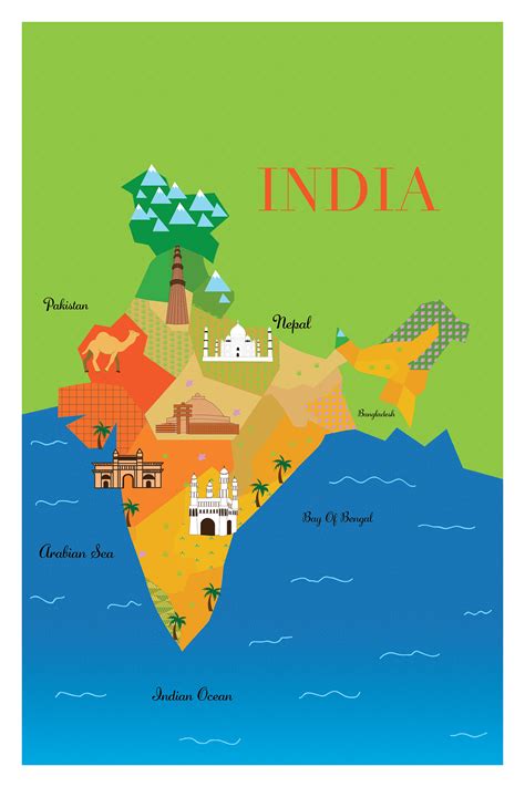 Illustrated Map Of India On Behance