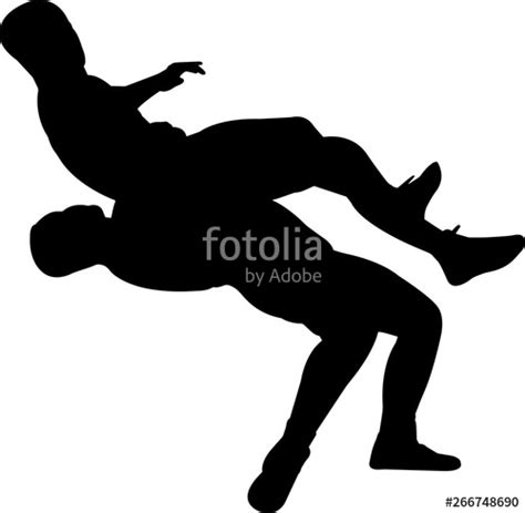 Wrestling Silhouette Vector At Collection Of