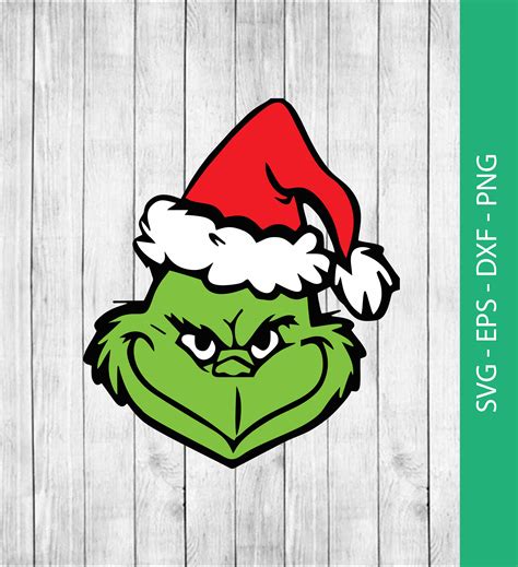 Grinch Face Svg Png Eps Dxf Grinch Clipart Digital Etsy