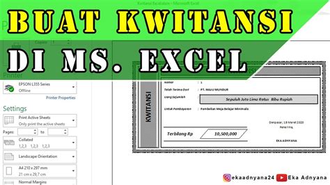 Desain Kwitansi Aplikasi Kwitansi Excel Serba Otomatis Lembar The