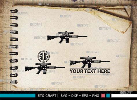 Gun Monogram Revolver Silhouette Gun Svg Gun Silhouettes Pistol Svg