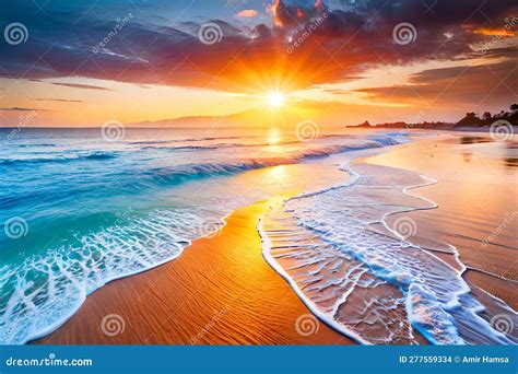 Dream Scene Beautiful Beach View With White Sand And Blue Water