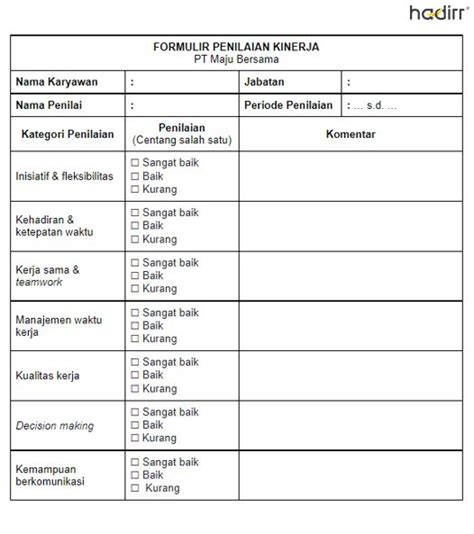 3 Contoh Penilaian Kinerja Karyawan Yang Efisien Aplikasi Absensi