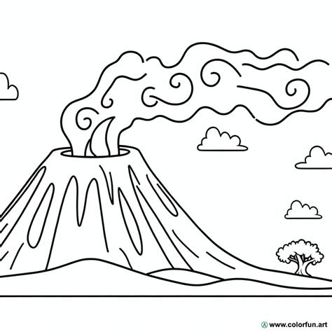 Coloriage Dun Volcan Actif à Télécharger Ou à Imprimer Gratuitement