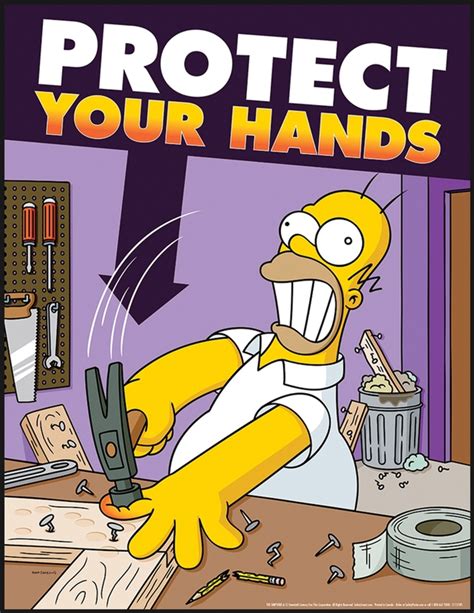 The Simpsons Safety Posters Protect Your Hands S1151