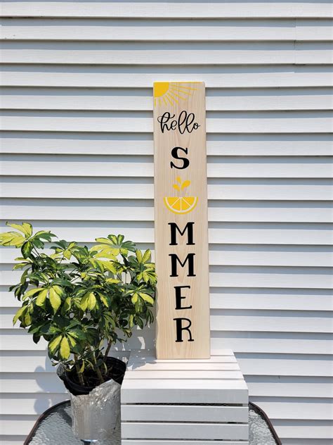 Hello Summer Porch Sign Hello Summer Porch Leaner 4 Ft Porch Etsy