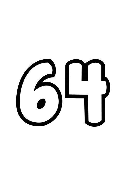 Printable Number 64 Template Coloring Page Images And Photos Finder