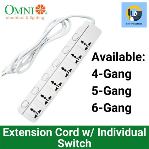 Omni Extension Cord Set Individual Switch 4 5 6 Gang Wed 340 Pk Wed