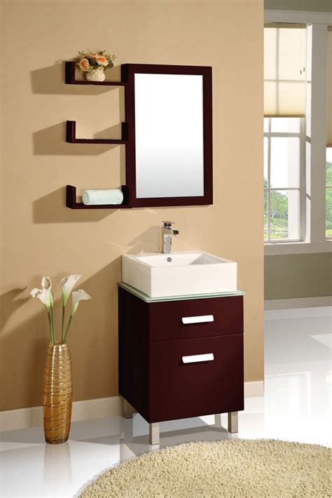 Homezone® round white wooden shelf floating wall mirror display unit porthole shelf mirrored wall shelving indoor living home decor mirrors bathroom bedroom hall living room 3.7 out of 5 stars 25 £15.89 £ 15. Simple Dark Wood Bathroom Mirrors With Shelves And Small ...