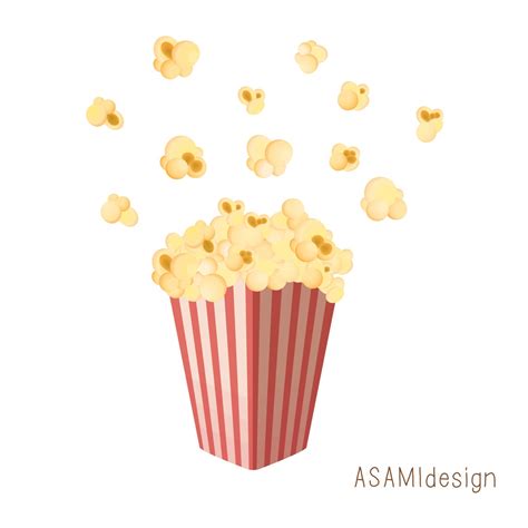 Popcorn Clipart Popping Popcorn Clip Art Png Etsy India