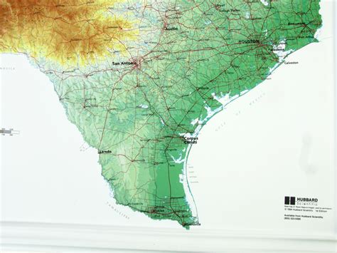 Texas Raised Relief 3d Map