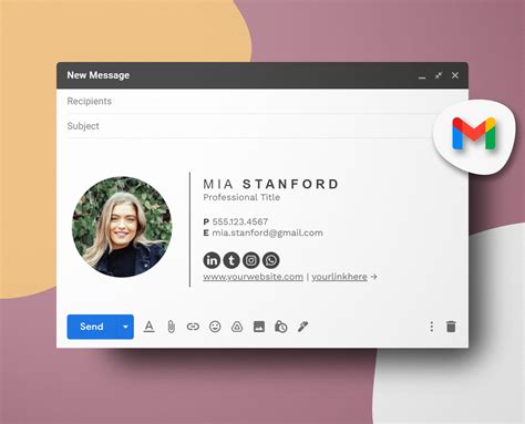 Gmail Email Signature Template Professional Email Signature Personal
