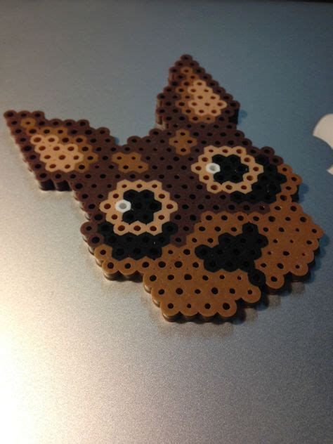 Min Pin Miniature Pinscher Perler Beads Dog Chocolate Brown Handmade