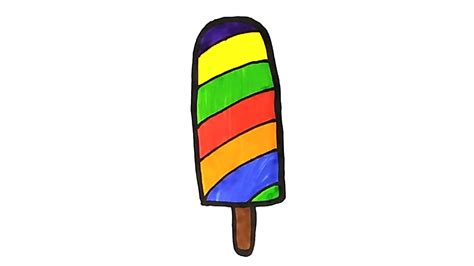 How To Draw A Colorful Popsicle Youtube