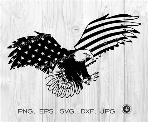 Eagle Svg American Bald Eagleamerican Flag Symbolinstant Etsy