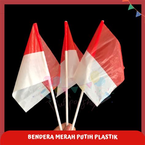 Bendera Merah Putih Stik Pawai Hut Ri Isi 10 Lazada Indonesia