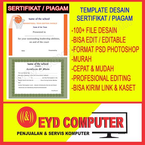 DESAIN SERTIFIKAT PIAGAM KOLEKSI TEMPLATE PSD PHOTOSHOP Lazada Indonesia