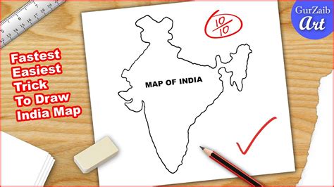 How To Draw India Map Easy Fast Easy Quick Trick India Map Drawing