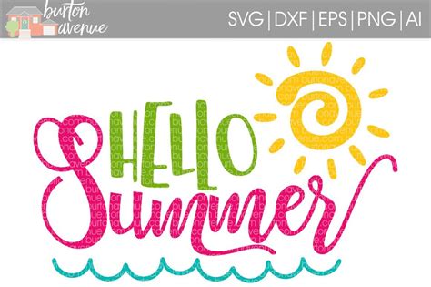 Hello Summer Svg Cut File By Burton Avenue Thehungryjpeg